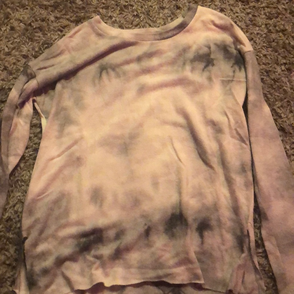 white and gray tie dyed sweater